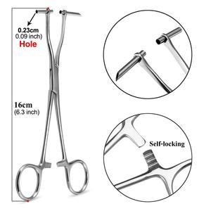 1 ud. Pinza manual de acero inoxidable para perforaciones corporales: oreja, labio, ombligo, nariz, lengua, septum. Herramienta tipo esponja. - Product Image 6
