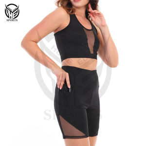 ชุดฟิตเนสกางเกงขาสั้นสำหรับเล่นโยคะฟิตเนสกางเกงขาสั้นไร้ตะเข็บ2025แขนกุดรัดรูป - Product Image 2