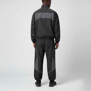 Ensemble de survêtement 2 pièces en polyester Survêtements patchwork en nylon zippés Veste et pantalon de survêtement 2 tons Survêtements en nylon personnalisés pour hommes - Product Image 5