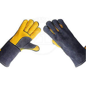 Gants de soudage professionnels en cuir, résistants aux éclaboussures de métal fondu, type A, compatibles TIG/MIG, doublure polaire - Bon prix - Product Image 2