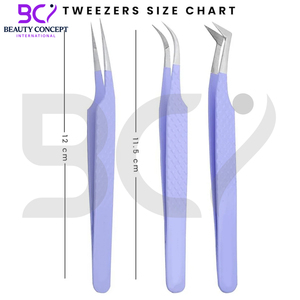 Fiber Tip Lash Tweezers Pack of 3 Pieces Eyelash Extension Grafted Tweezers, With <b>Leather</b> Strong Pouch Beauty <b>Tools</b> - Product Image 2