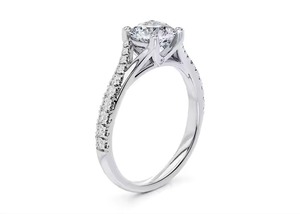 แหวนเพชรโมอิสซาไนท์ประดับเพชรเม็ดเดี่ยวสีขาว1.00CT ทอง14K เครื่องประดับสำหรับงานแต่งงานสุดหรูโรเดียมประกายแบบไม่เข้าคู่สำหรับผู้หญิง - Product Image 2