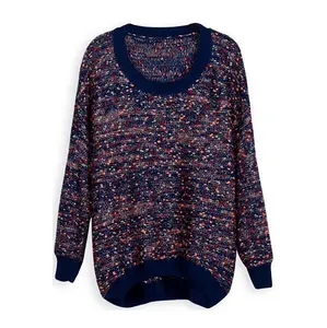 बुना हुआ गोल गर्दन स्वेटर स्वेटर 2024 शरद ऋतु/सर्दियों महिलाओं की आरामदायक लंबी आस्तीन सांस लेने योग्य महिलाओं का स्वेटर