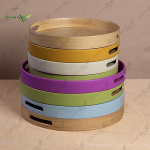 Plateau de service en bambou de haute qualité, tailles personnalisées, respectueux de l'environnement, décorations modernes pour la maison, multifonctionnel, sans danger pour les aliments, personnalisable - Product Image 3