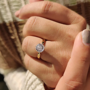 Bague de fiançailles solitaire en diamant de laboratoire de 1 carat, taille portugaise, sertie en panier, or 14K plaqué rhodium, design antique, couleur DEF - Product Image 3