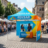 Tente de réception portable personnalisée en tissu Oxford 600D, imperméable, protection UV50+, ignifuge, avec poteaux en fibre de verre, pour événements