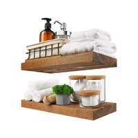 Étagères flottantes en bois d'acacia de haute qualité, modernes et écologiques, Furaka OEM, couleur naturelle, tailles personnalisées, rangement mural