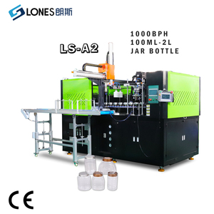 Machine de soufflage de bouteilles alimentaires et de bouteilles de boissons de 10 ml à 2 L, modèle LS-A2, 2000 BPH, 2 cavités, entièrement automatique, pour la fabrication de bouteilles PET, LONES - Product Image 1