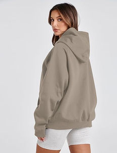 Sudadera con Capucha de Felpa de Algodón 100% de Primera Calidad Personalizada para Mujer 2025, Sudadera Transpirable con Diseño Liso - Product Image 6