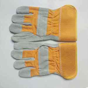 High Quality PROTEXA INDUSTRIES Anti-Chemical Tear-Resistant Safety Work <b>Gloves</b> Double Palm Cow Split Leather <b>Silicone</b>-Free - Product Image 5