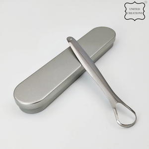 Mayorista Higiene Bucal Limpieza de Lengua Limpiador de Lengua de Acero Inoxidable para Aliento Más Fresco Raspador de Lengua de Cobre - Product Image 2