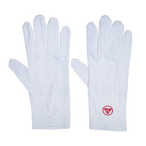 Guantes Blancos Elásticos y Transpirables Unisex Cómodos Disponibles del Fabricante con Símbolo Bordado - Product Image 2