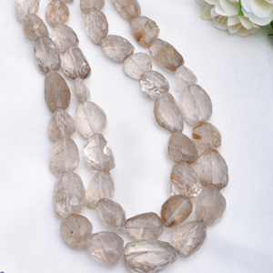 Rutile Tumble beads L ลูกปัดเหลี่ยมเพชรพลอยเทียมธรรมชาติ16นิ้วสำหรับการทำอัญมณีชั้นดี - Product Image 6