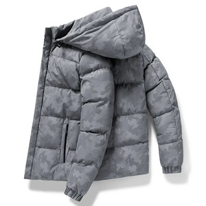 Custom Printed Embroidered Logo <b>Winter</b> Warm <b>Coats</b> for Men <b>Waterproof</b> Windproof Quilted Cotton Padded Bubble Puffer Jacket Canvas - Product Image 3