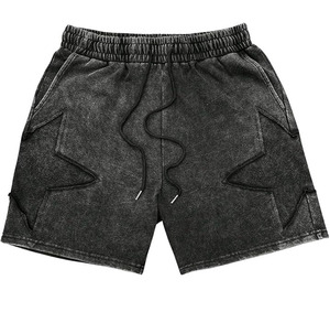 2025กางเกงขาสั้นผ้าฝ้ายขนแกะ100% เป็นมิตรกับสิ่งแวดล้อมสีทึบสำหรับผู้ชายผ้าฟลีซซักฝรั่งเศสวินเทจซีดแสงแดด - Product Image 6