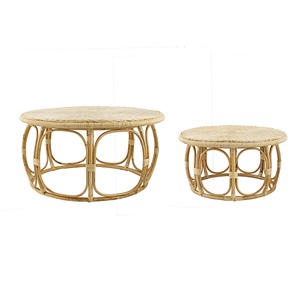 Round Natural Rattan Modern Luxury <b>Coffee</b> <b>Table</b> for Living Room - Product Image 3