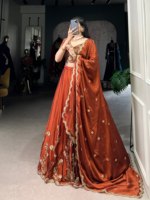 TENNECY Nouveau Design Rangoli Choli Extensible Réversible Broderie Lourde Longueur Cheville Séchage Rapide Pour Mariage Fête et Toutes Occasions