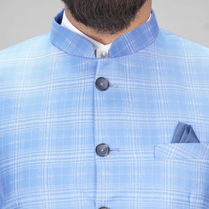 Ropa Formal básica con cuello redondo para hombre, traje de poliéster de 2 piezas, ajuste Regular largo, antiarrugas, transpirable, atuendo Jodhpuri Scoot La - Product Image 1