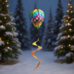 Bdt Design3 Spiral Tail Wind Chime with Rainbow <b>Balloon</b> 28cm Diameter 110cm Length Christmas Decorations - Product Image 3