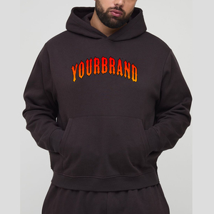 New <b>Fashionable</b> 100% Cotton Winter Basics Hoodies Men's Custom <b>3D</b> Puff Printed logo Solid Colour High Street Pullover Oversized - Product Image 1