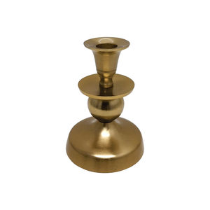 Lot de 3 bougeoirs en aluminium couleur or petite taille support de bougies en bois pour mariage et décoration de Table personnalisée - Product Image 1