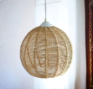 Lámpara colgante de bola tejida de ratán de caña de bambú de calidad superior, lámpara colgante de globo para comedor y sala de estar - Product Image 6