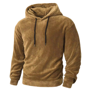 Nueva llegada de los hombres 100% sudaderas con capucha de terciopelo de alta calidad personalizable tela de terciopelo lavado de talla grande sudaderas con capucha sudaderas - Product Image 3