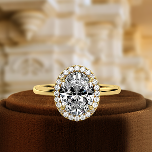 Bague de fiançailles en or 14 carats avec diamant de laboratoire certifié IGI, 1,0 carat, coupe ovale classique, cadeau de mariage chrétien - Product Image 1