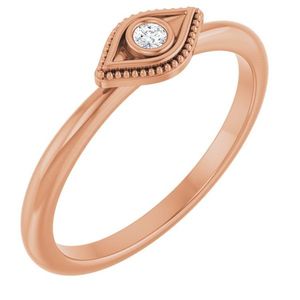 Stackable Trendy Evil Eye Gemstone RingResizable <b>Brass</b> Religious Jewelry with Bezel Setting Gift for Children - Product Image 1