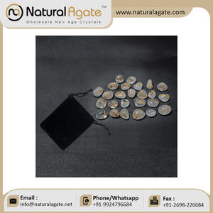 Ensemble de RUNES à la CITRINE foncée de guérison/ensemble de pierres RUNE à la CITRINE foncée polie/ensemble de RUNES à l'agate noire ensembles RUNE PREMIUM avec sac - Product Image 4