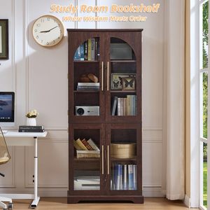Vitrine de luxe <span class=keywords><strong>en</strong></span> <span class=keywords><strong>bois</strong></span> pour salon, meuble de salon avec portes vitrées, vitrine pour rangement d'objets anciens à domicile DR539 - Product Image 1