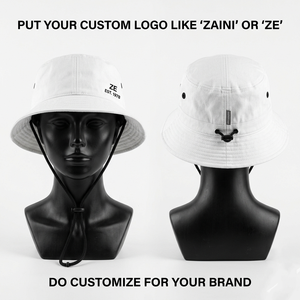 หมวกบักเก็ตสีขาว ZAINI ZI-035 280 GSM ผ้าคอตตอนทวิลพรีเมียม ปักลายปักโลโก้แบบทอ  สำหรับกิจกรรมกลางแจ้ง  ใส่ได้ทั้งชายและหญิง  ลำลองสำหรับฤดูร้อน - Product Image 1