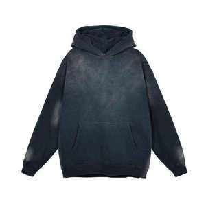 New Arrival Custom Distressed Tie Dye French Terry Pullover Oversized Hoodie Sun Faded Acid Wash <b>Zip</b> <b>Hooded</b> Collar Winter - Product Image 3