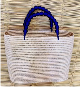 Tissé à la main en raphia fourre-tout durable Boho Chic panier écologique sac de tous les jours sac de plage de fabrication marocaine - Product Image 3
