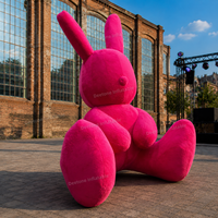 Grand lapin gonflable géant en peluche rose pour événements intérieurs/extérieurs, fêtes de Noël, présentations en centre commercial