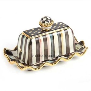 Top Quality Stainless Steel Silver Shiny Polished Butter And Cheese Serving Dish With Top <b>Lid</b> Kitchenware Gadgets From India - Product Image 6