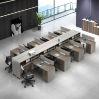 Bureau de luxe Double face ordinateur poste de travail Table moderne ouvert modulaire 4 personnes bureau