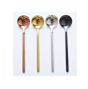 Cucharadita de acero inoxidable, cuchara de helado personalizada, utensilios de cocina, cuchara de mesa para postre y sopa, cuchara de acero - Product Image 5