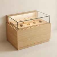 Premium-Qualität Kommerzielle LED-beleuchtete Glasvitrine für Flagship-Store Boutique-Shop Holz-Schmuckausstellungsschrank