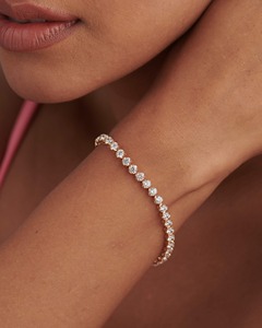 Dazzling Diamond Tennis Bracelet 15 Cents 5.33 Ct Natural Diamond G-H Color VS-SI Clarity 14K <b>Solid</b> <b>Gold</b> Hiphop Style Piece - Product Image 3