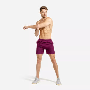 Shorts de sport décontractés pour hommes, couleur unie, 100% polyester, séchage rapide, respirant, taille élastique, impression par sublimation - Product Image 4