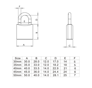 Candado de latón macizo autoblocante de 70mm, fácil y seguro, tipo de llave, Material de acero inoxidable - Product Image 6
