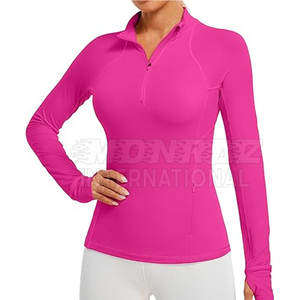 Alta calidad precio barato mujeres media cremallera camisa camuflaje peso ligero mujeres camisas de compresión - Product Image 1