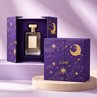 Boîte cadeau magnétique à double ouverture en carton rigide avec impression UV dorée personnalisée