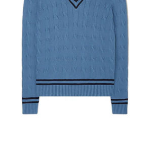 Spring Winter Customized Fashion Cabel Knit Cricket <b>Sweater</b> 100% Cotton Fleece Plain Cabel Knit Cricket <b>Sweater</b> - Product Image 6