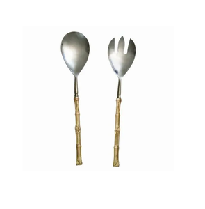 Juego de cubiertos de cuchara de acero inoxidable, mango de bambú de latón, diseño personalizado, precio competitivo de la India - Product Image 1