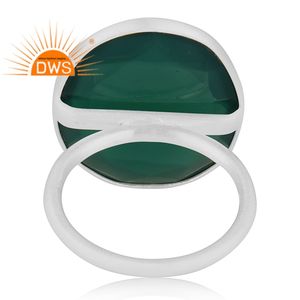 Best Selling Fine Sterling Silver Natural <b>Green</b> Onyx Gemstone Stackable Ring Jewelry Manufacturer - Product Image 5