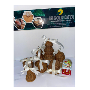 Ornement de Noël en rotin créatif fait à la main cloches en rotin Premium pour l'hiver décorations de vacances de Noël Style rustique Vintage - Product Image 2