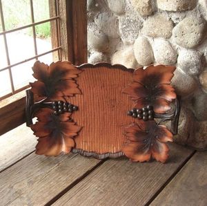 BACK WOODEN PRINTED TRAY BEST QUALITY CARVED Available <b>square</b> Shape and India Handicraft best Sample Hot Sale - Product Image 1