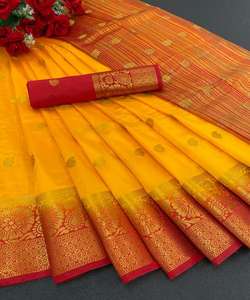 Look le plus fabuleux Lichi Silk Casual Wear Saree avec chemisier Pièce Indian Ladies Women Wear Sari Cheap Low Price Wholesale Surat ApparelGarment - Product Image 1